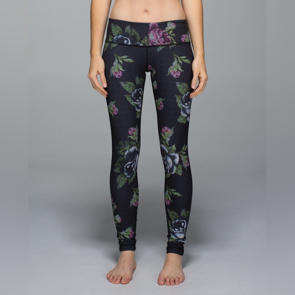 lululemon athletica Black Floral Leggings